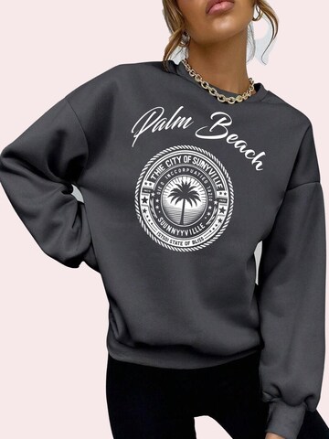 RMK Sweatshirt 'Palm Beach' in Grey: front