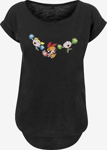 F4NT4STIC Shirt 'Powerpuff Girls Cheerleaders' in Zwart: voorkant