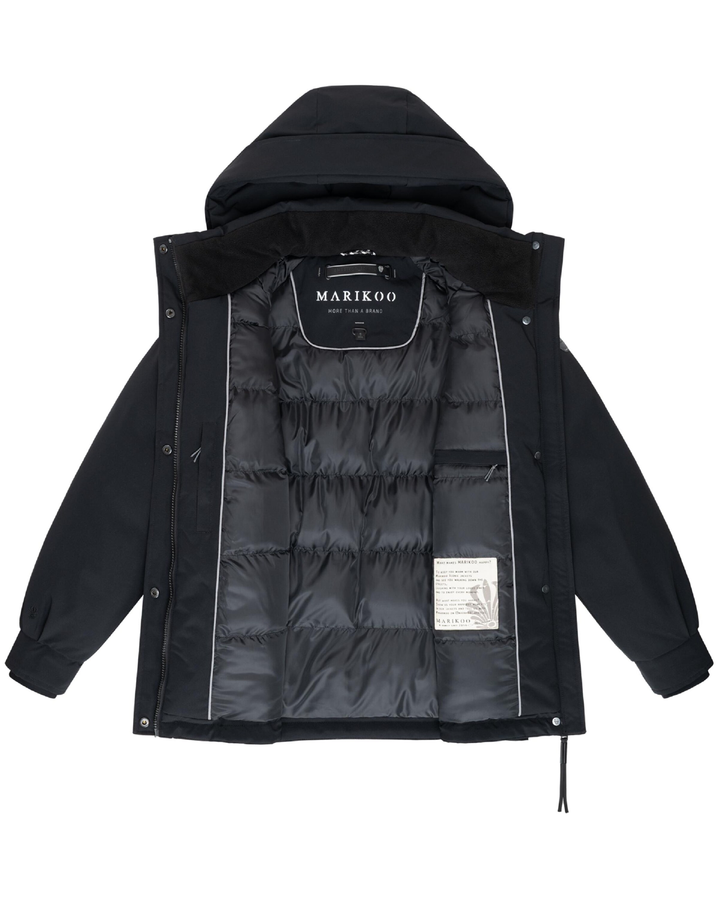 MARIKOO Pitkä talvitakki 'Shigaraa XVI' värissä musta