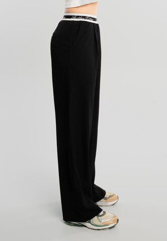 Loosefit Pantalon Another Cotton Lab en noir
