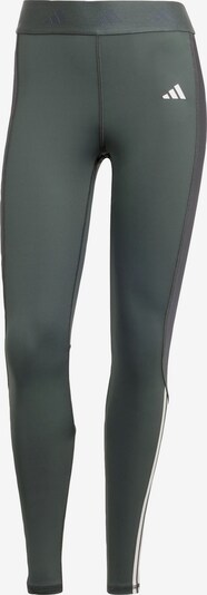 Pantaloni sportivi 'Hyperglam Shine Full-length' ADIDAS PERFORMANCE di colore grigio scuro / verde scuro / bianco, Visualizzazione prodotti