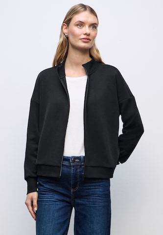 STREET ONE Sweatjacke in Schwarz: Vorderseite