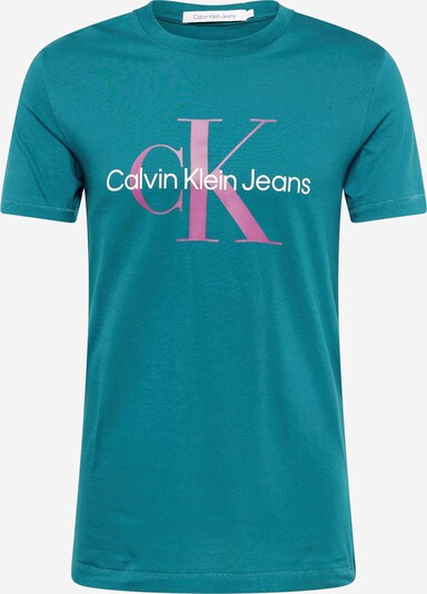 Calvin Klein Jeans قميص بـ بترولي / زهري / أبيض, عرض المنتج