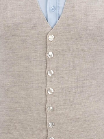 Cizgi Triko Vest in Beige