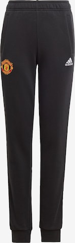 ADIDAS PERFORMANCE Tapered Workout Pants 'Manchester United' in Black: front