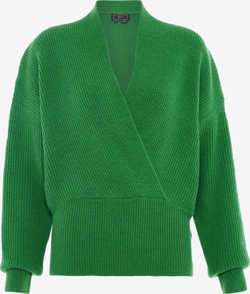 Pullover di faina in verde: frontale