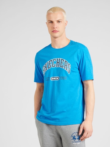 mėlyna SKECHERS Sportiniai marškinėliai 'PRESTIGE': priekis
