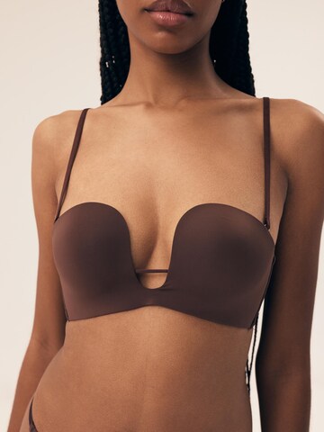 Push-up Reggiseno 'Push-up-BH Novelty, Balconette-Cups, glatte Cups' di ESOTIQ in marrone