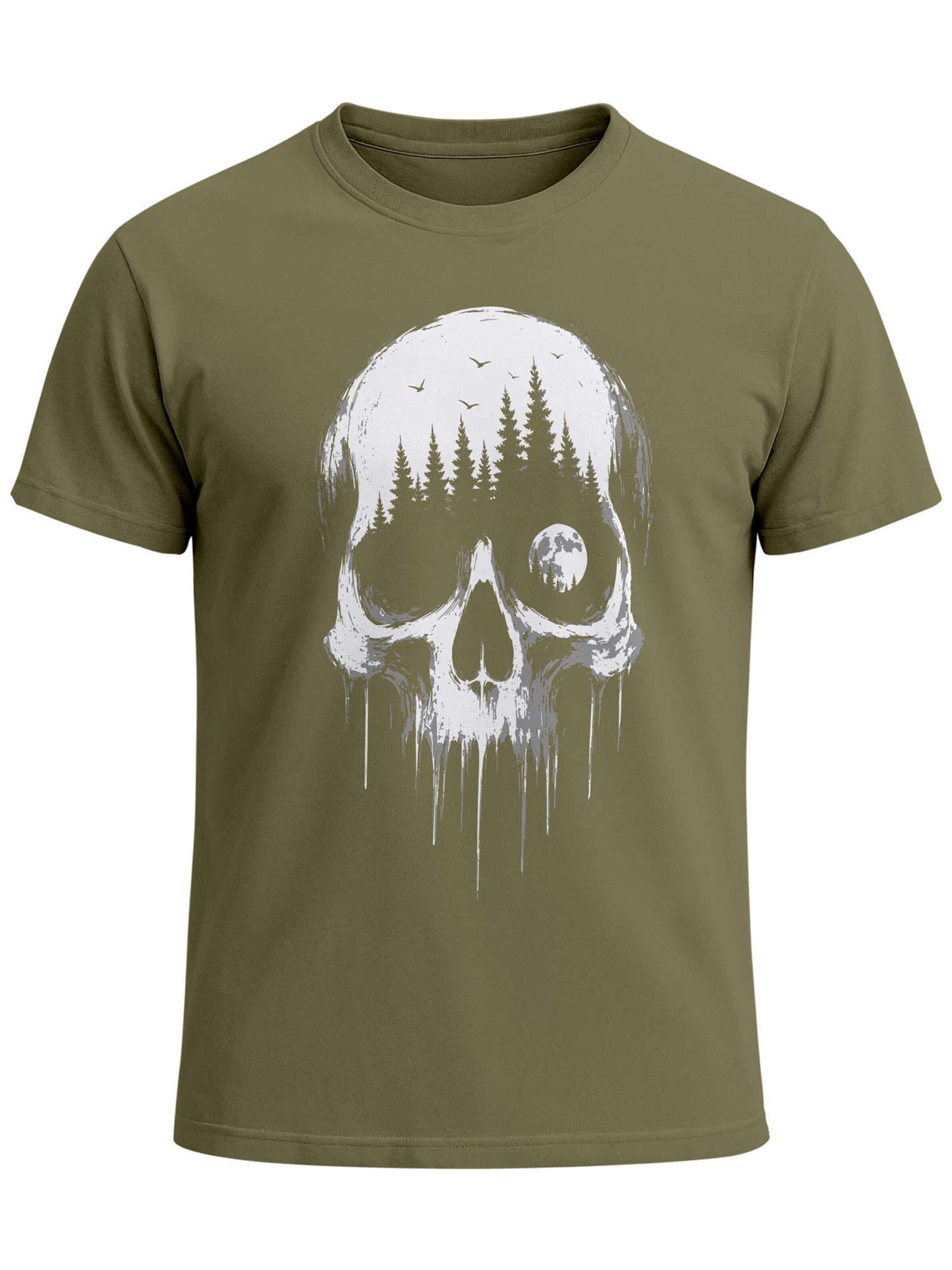 Neverless Shirt 'Skull Hiking' in Green: front