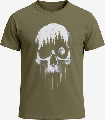 Neverless Shirt 'Skull Hiking' in Green: front