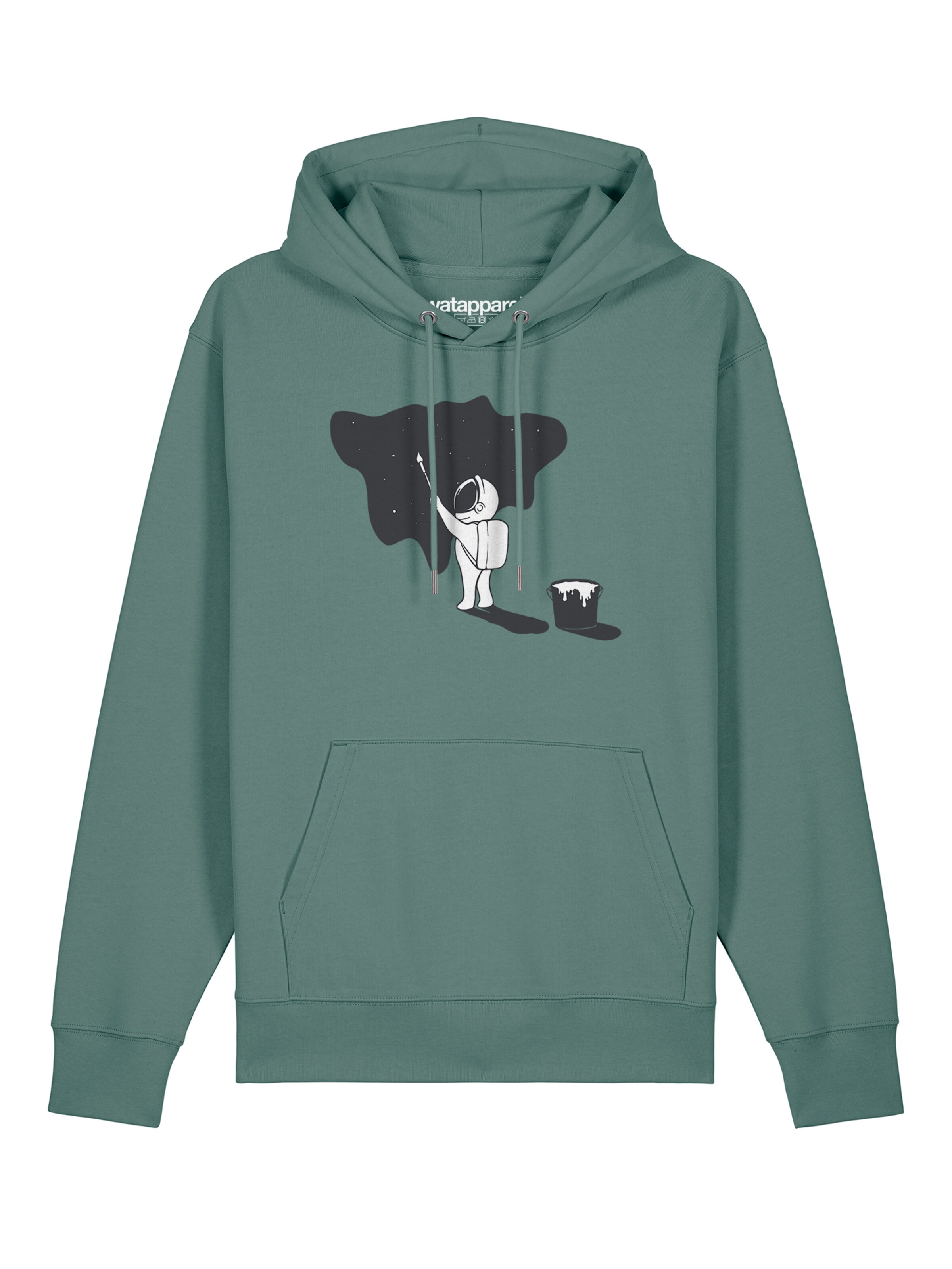 Sweat-shirt ' Painting space ' Watapparel en vert : devant