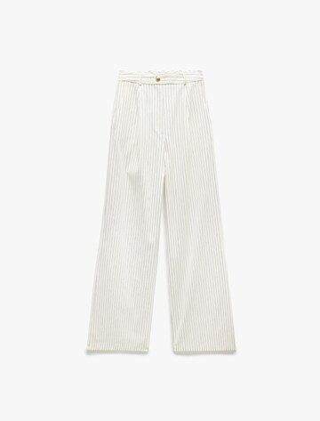 Koton Wide leg Pleat-Front Pants in White