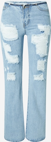 Edikted Flared Jeans in Blue: front