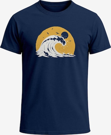 Neverless Shirt 'Wave Sun' in Blue: front