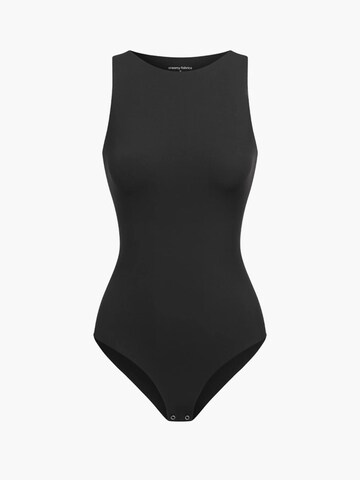 cfab by creamy fabrics Shapingbody 'Crew Neck Bodysuit String' in Zwart