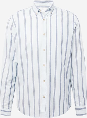 Springfield Regular fit Button Up Shirt 'FIL A FIL' in Blue: front