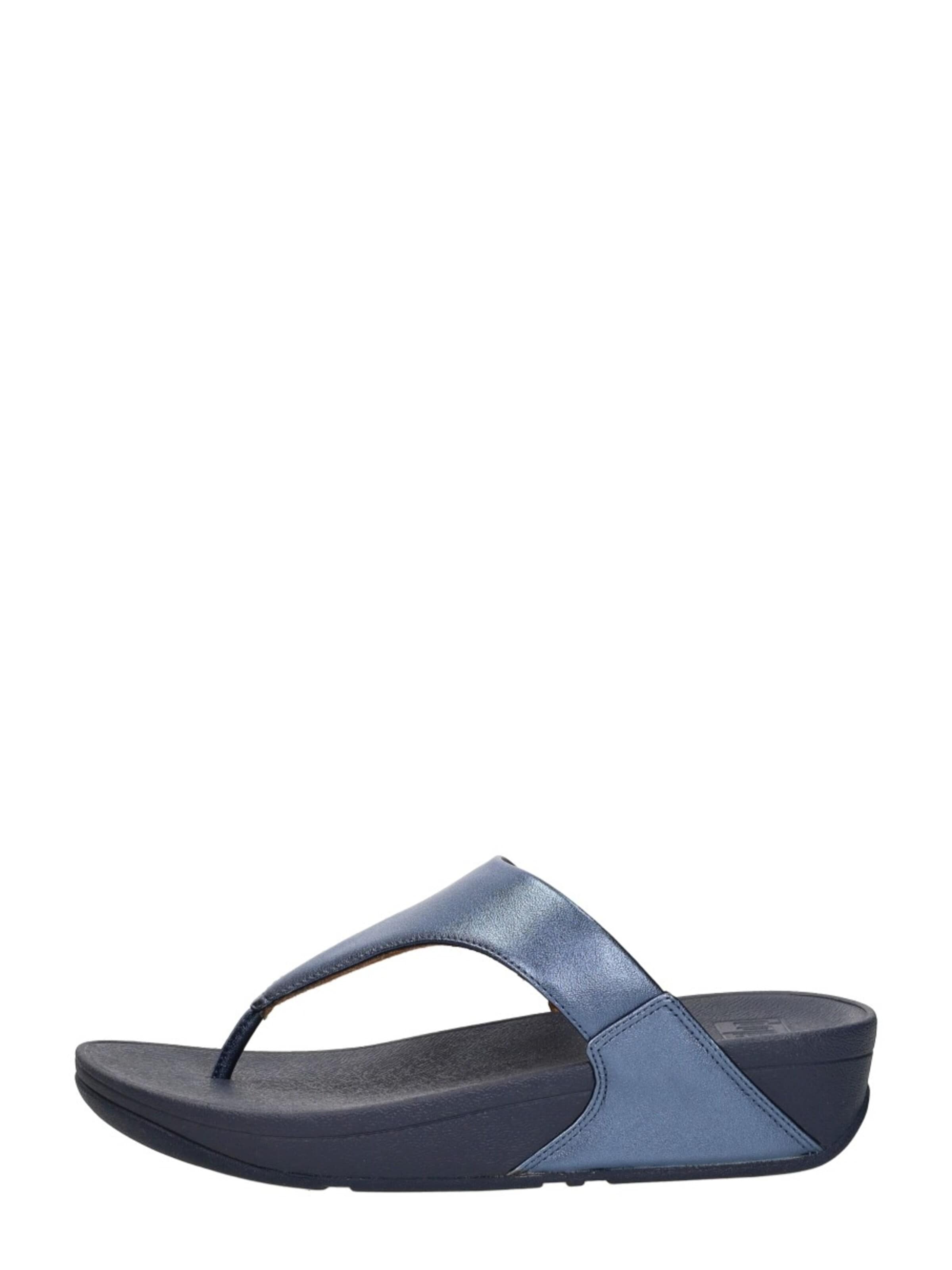 FitFlop Teenslipper 'Lulu Leather Toe-Post' in Blauw: voorkant