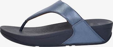 Séparateur d'orteils 'Lulu Leather Toe-Post' FitFlop en bleu : devant