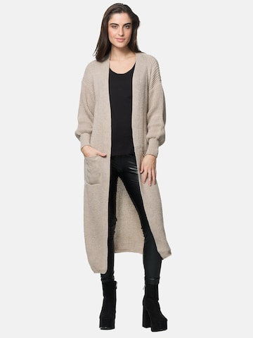 Elara Gebreide mantel in Beige: voorkant