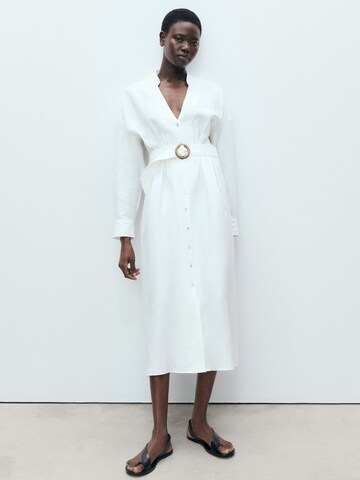 MANGO Shirt dress 'FER' in White: front