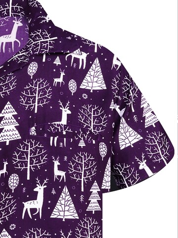 King Kameha Regular fit Button Up Shirt 'Christmas Reindeer' in 