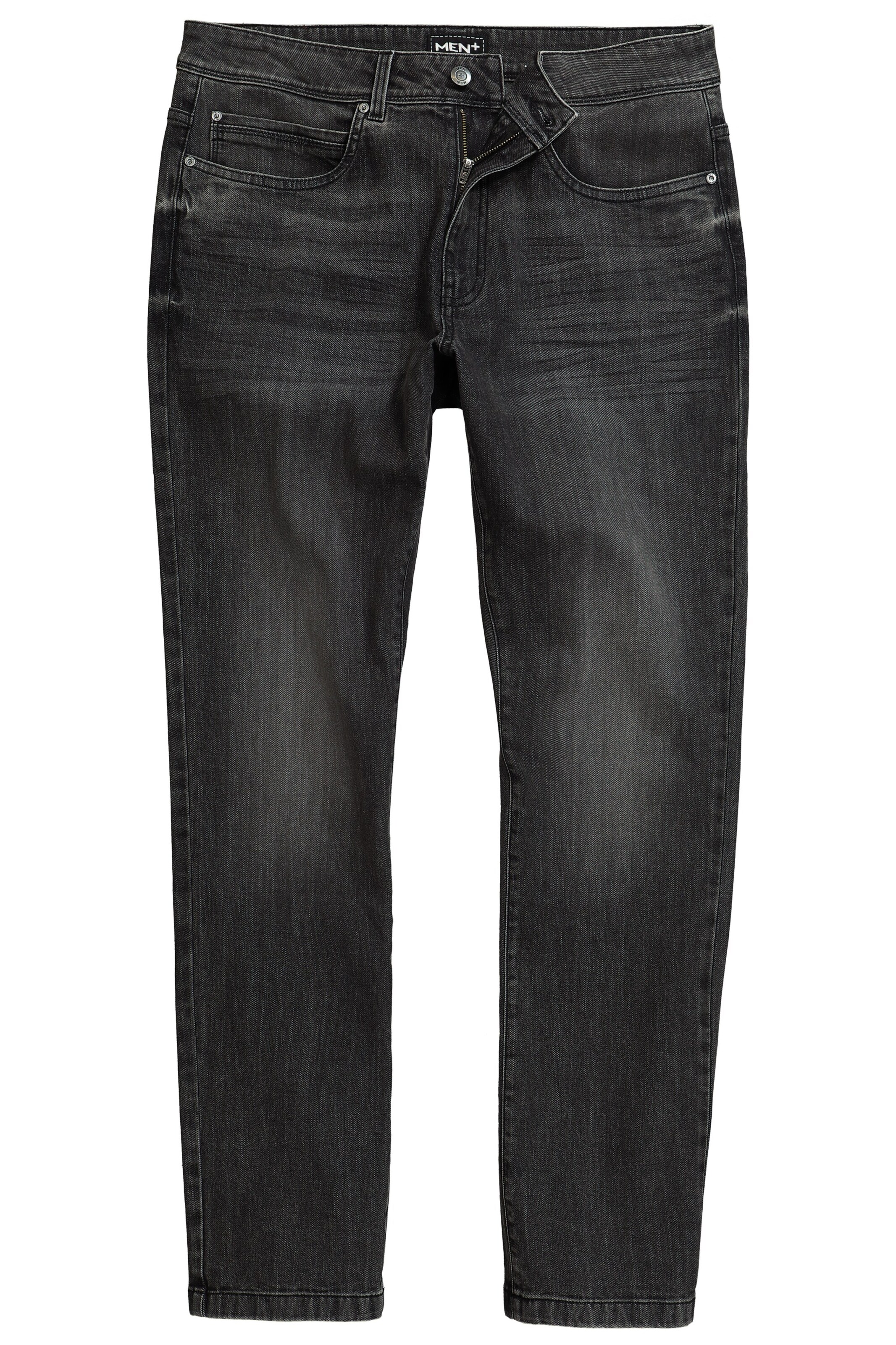 Men Plus Jeans in Zwart: voorkant