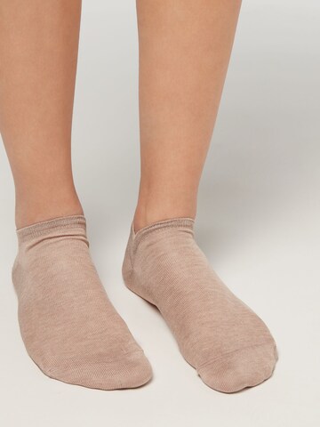 CALZEDONIA Ankle Socks in Beige: front