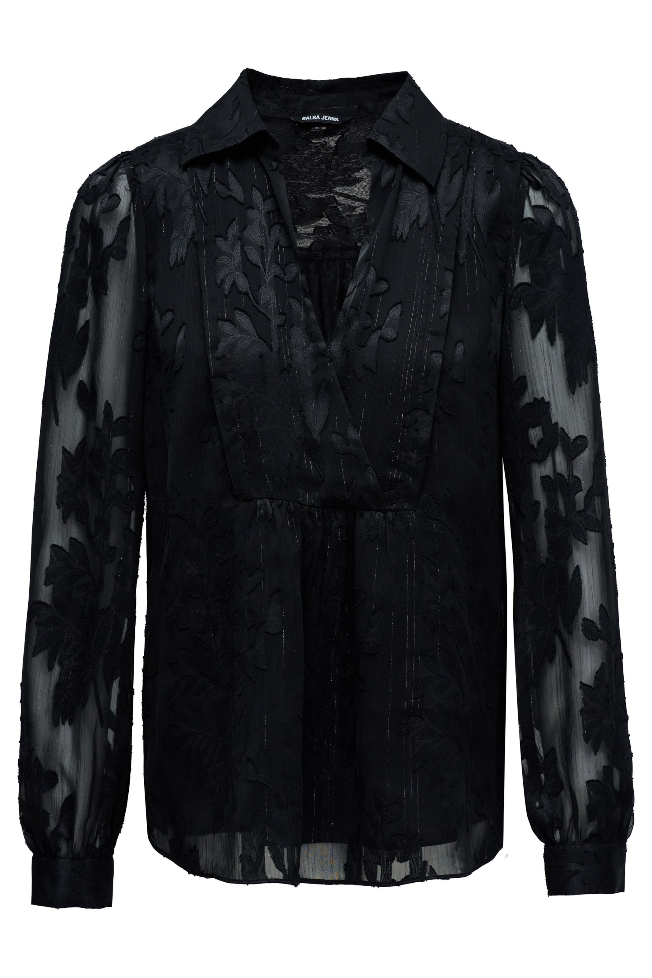Salsa Jeans Blouse in Zwart: voorkant