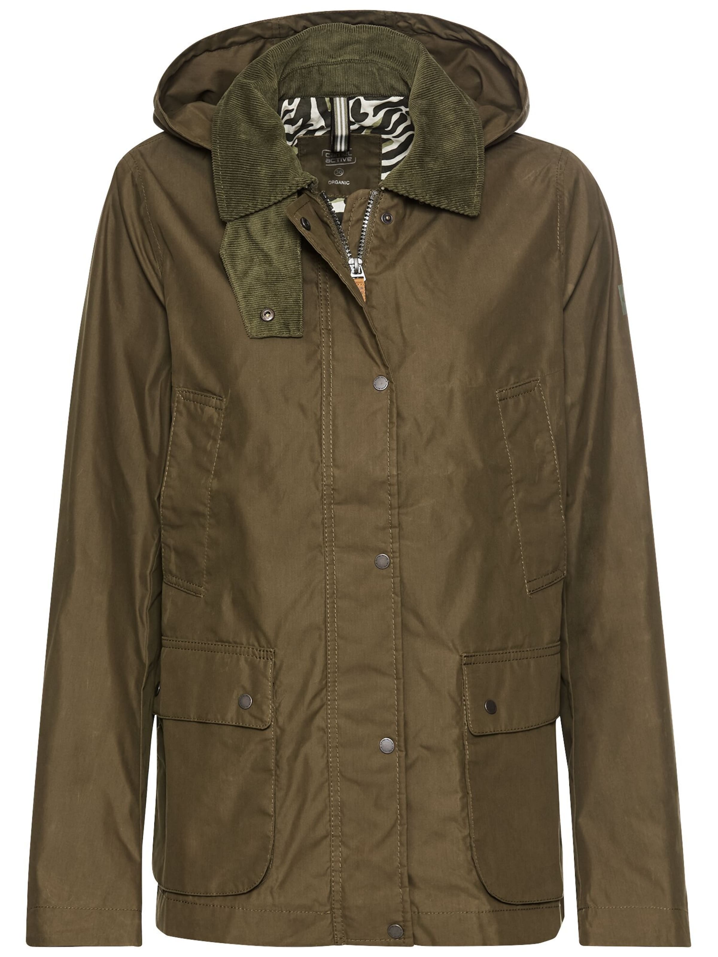 CAMEL ACTIVE Fieldjacket mit Cordkragen in Grün: Vorderseite