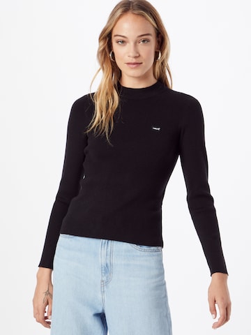 LEVI'S ® Tröja 'Crew Rib Sweater' i svart: framsida