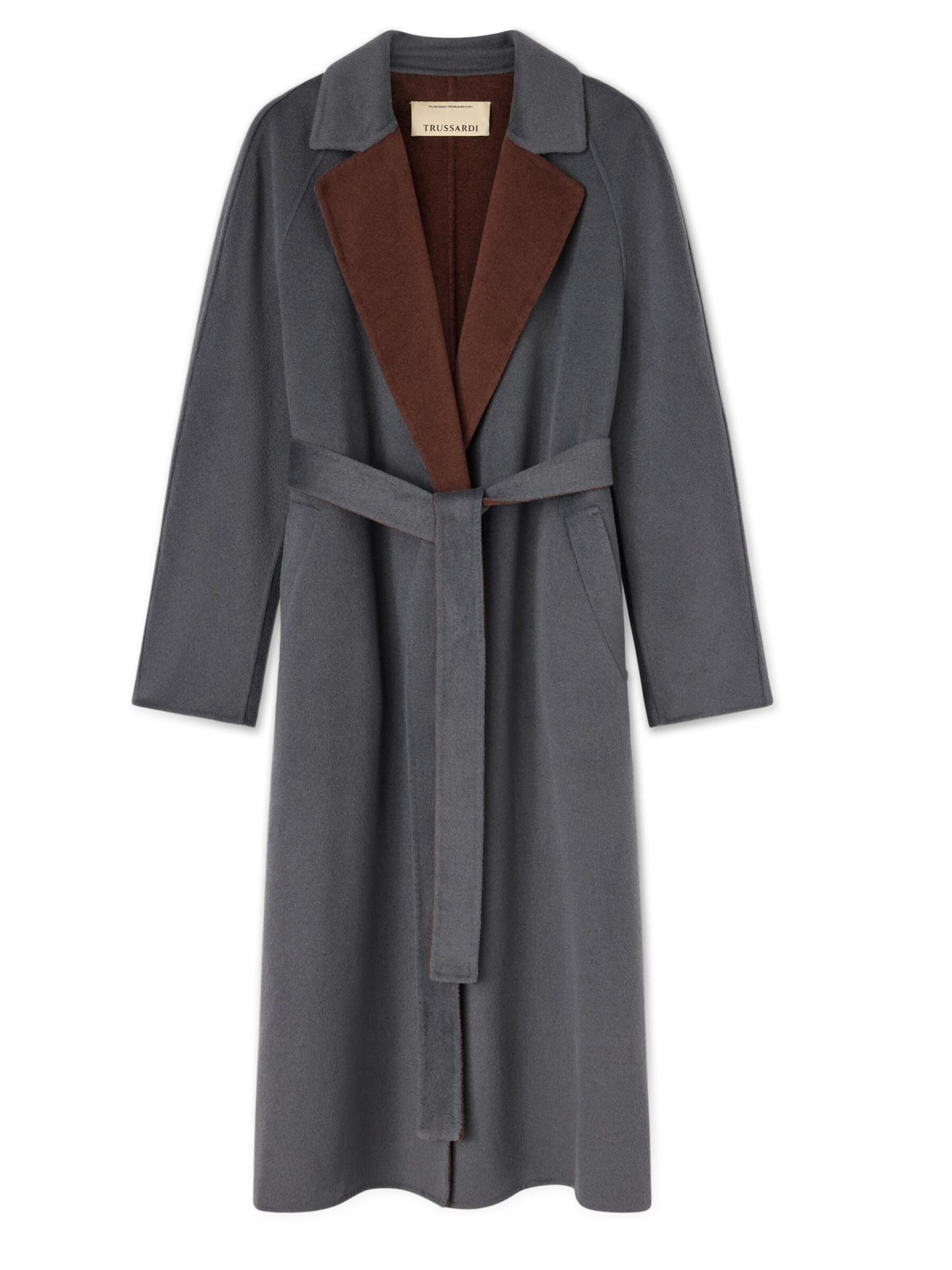Trussardi - Abrigo de invierno en gris: frente