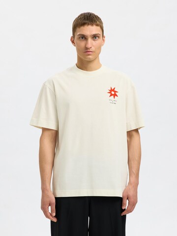 SELECTED Shirt 'Nous Vous x Selected' in Beige: front