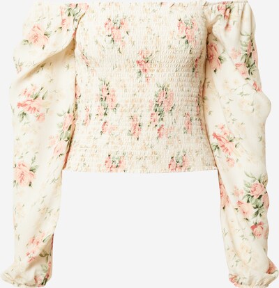 Camicia da donna American Eagle di colore crema / verde / rosa, Visualizzazione prodotti