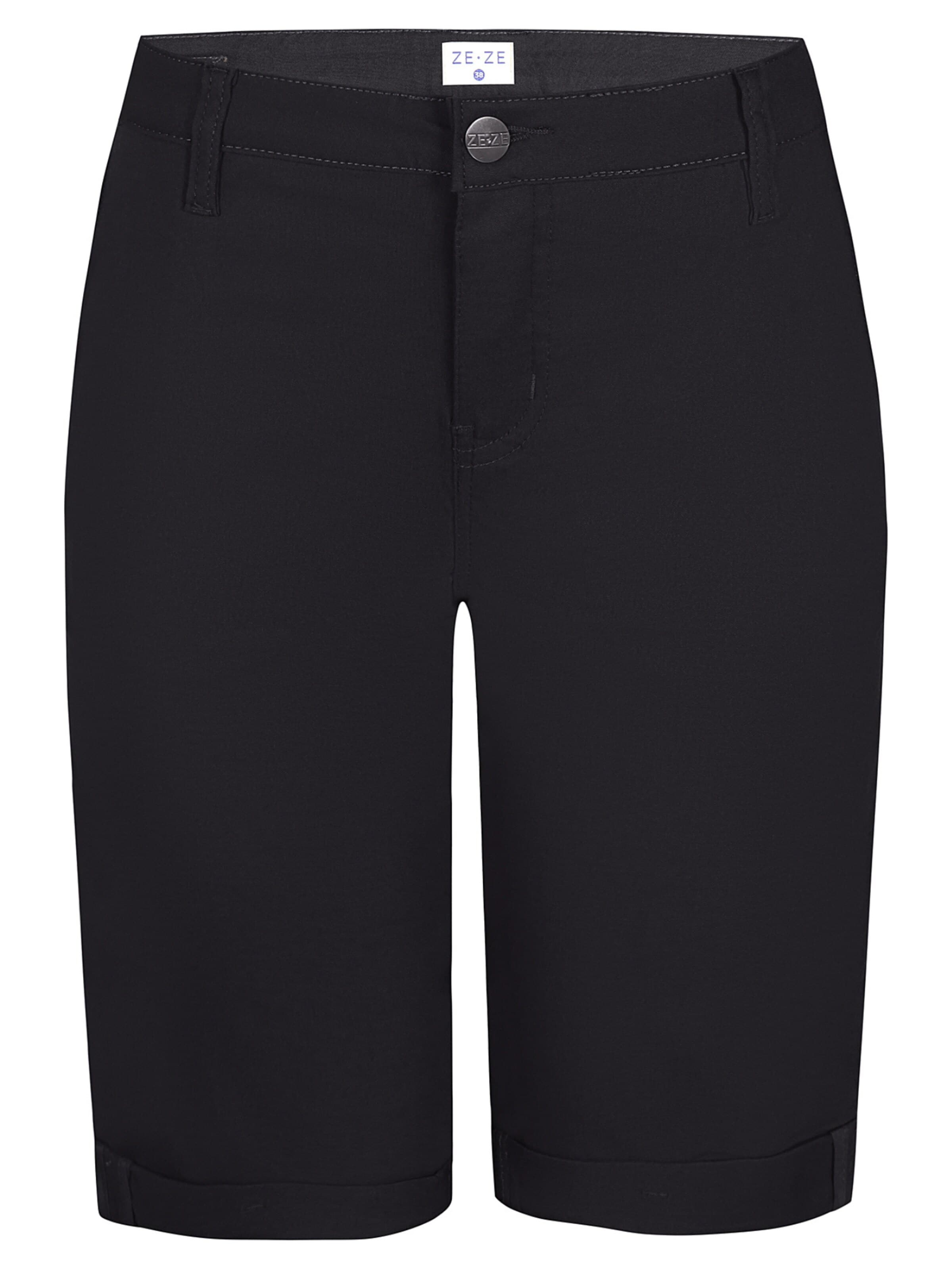 ze-ze Slimfit Broek 'Sanne 313' in Zwart: voorkant
