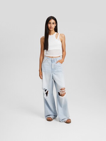 Bershka Gebreide top in Wit