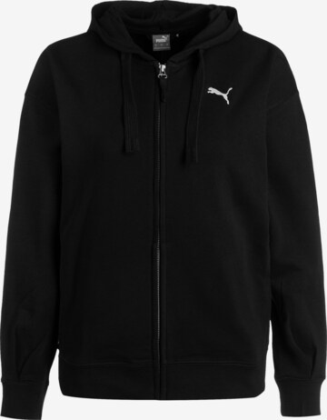 PUMA Zip-Up Hoodie 'HER' in Black: front