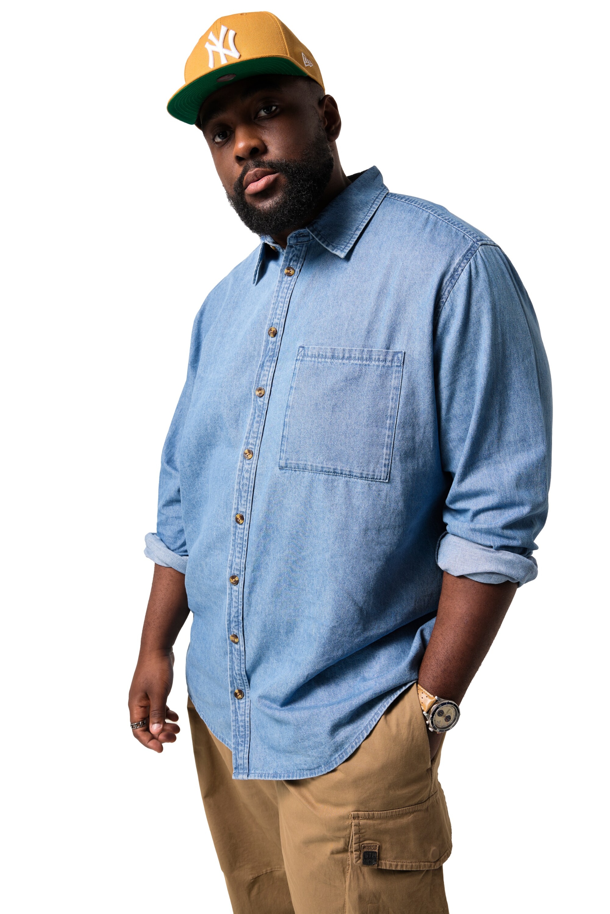 STHUGE Regular fit Overhemd in Blauw: voorkant