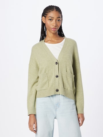 VILA Knit Cardigan in Green: front