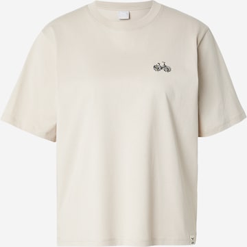 Iriedaily T-Shirt 'Daisycycle' in Beige: Vorderseite