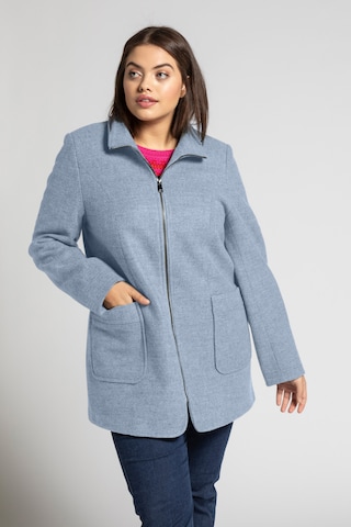 Ulla Popken Between-Seasons Coat in Blue: front