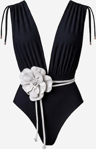 SEA ME SWIM High neck Badeanzug in Schwarz: Vorderseite