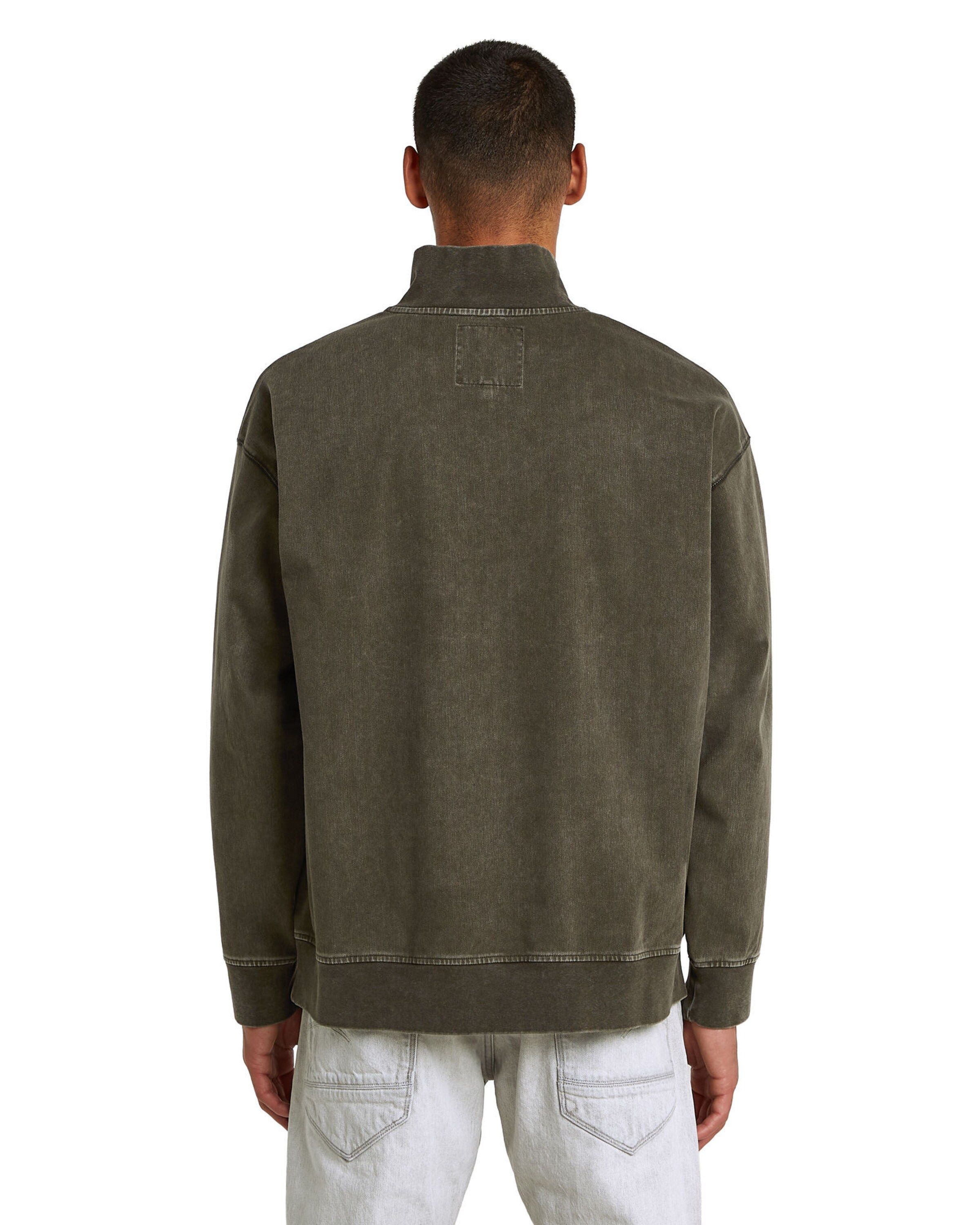 G-STAR Sweats-Sweater 'Washed HB Relaxed Half Zip ' in Grau