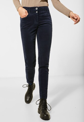 CECIL Slimfit Broek 'Vicky' in Blauw: voorkant