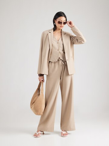 PIECES Wide leg Pants 'PCBOSELLA' in Beige