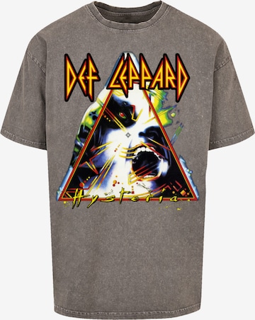 F4NT4STIC Shirt 'Def Leppard Hysteria' in Grijs: voorkant