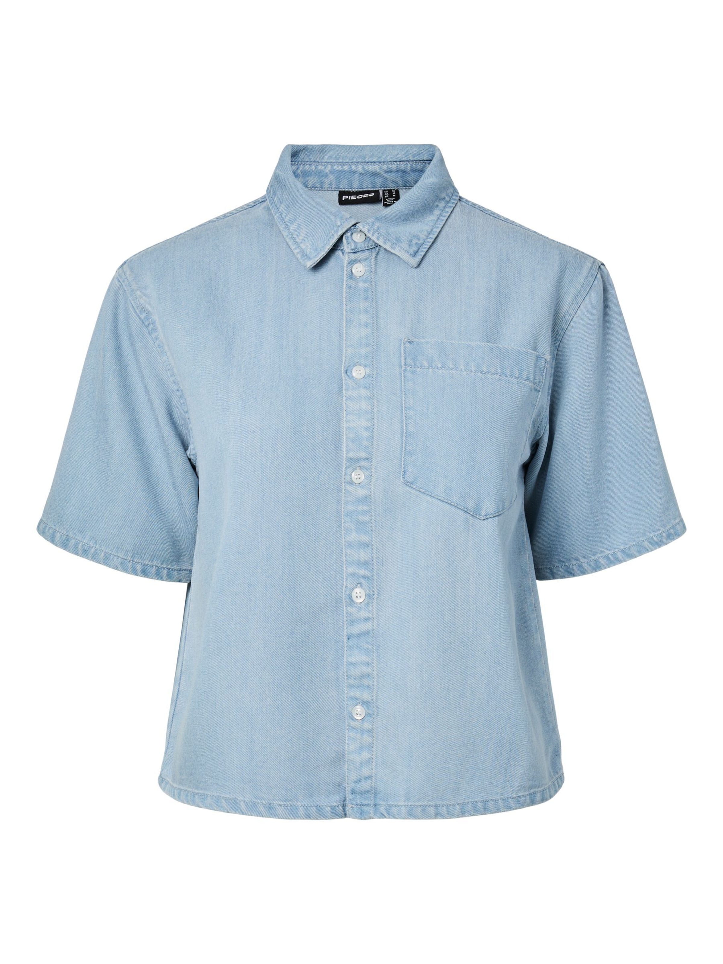 PIECES Blouse 'PCSmidi' in Blauw: voorkant