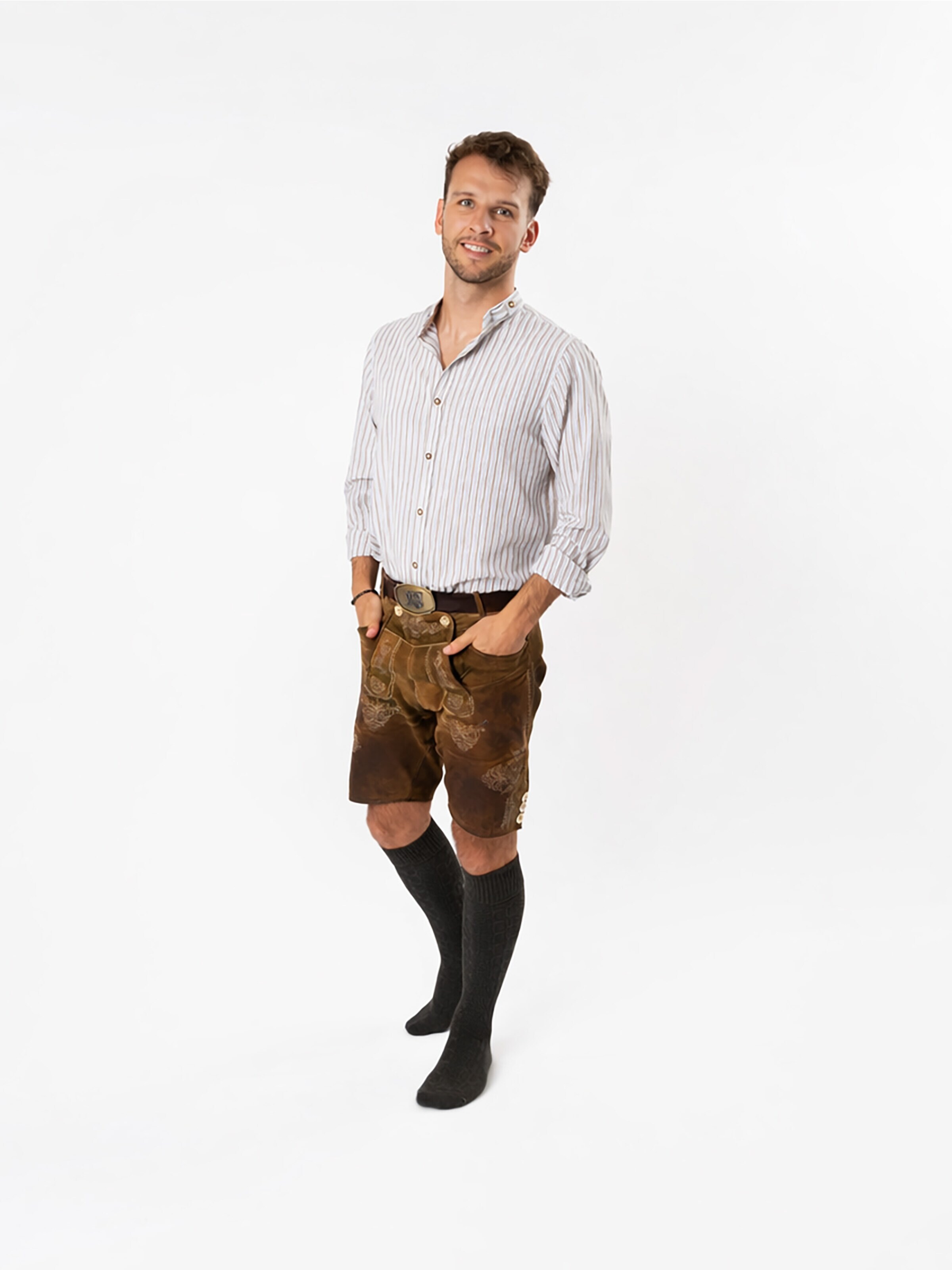 HerzSticht Traditional socks 'Silberdistel' in Brown