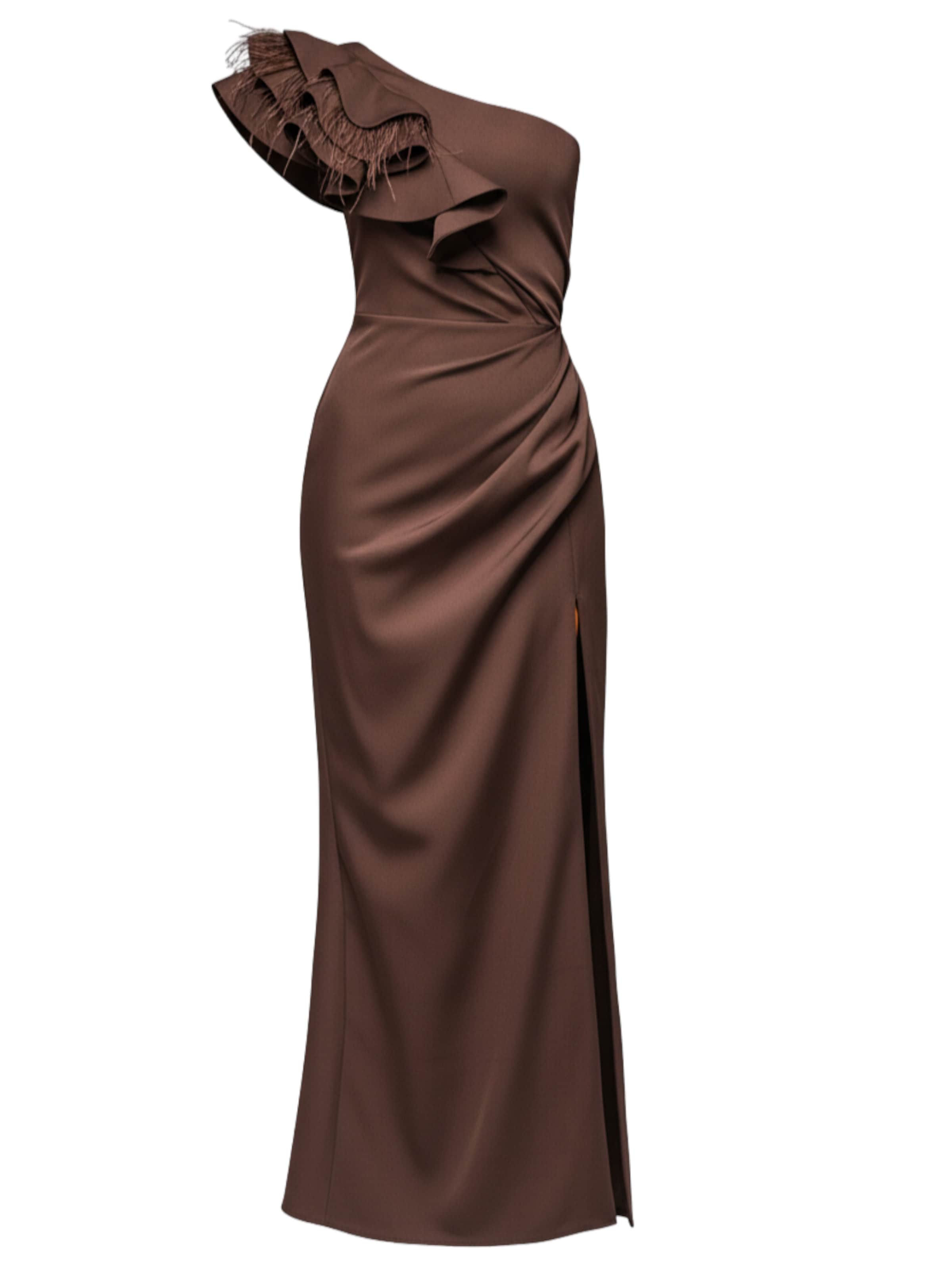 Ombre Avondjurk in Bruin: voorkant