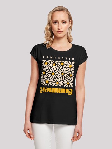 F4NT4STIC Shirt 'Summer Sunflower' in Black: front