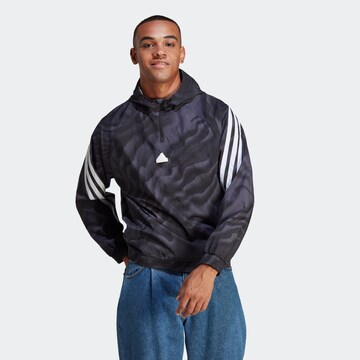 ADIDAS SPORTSWEAR Training jacket 'Future Icons Allover Print' in Black: front